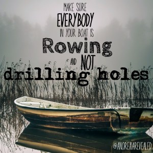 Old Rowboat Floating On A Foggy Lake HD Desktop Background