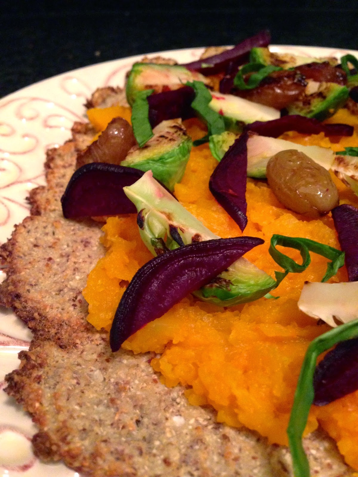 Roasted Veggie Flatbread Pizza by BeautyBeyondBones - #glutenfree #grainfree #vegan #vegetarian #paleo #keto #edrecovery #recovery #food #specificcarbohydratediet