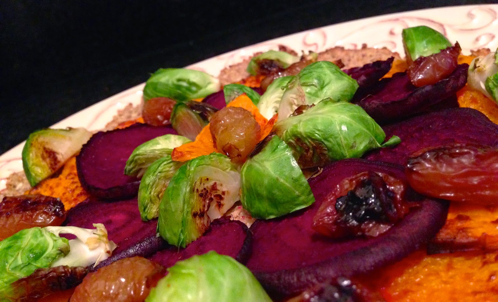 Roasted Veggie Flatbread Pizza by BeautyBeyondBones - #glutenfree #grainfree #vegan #vegetarian #paleo #keto #edrecovery #recovery #food #specificcarbohydratediet