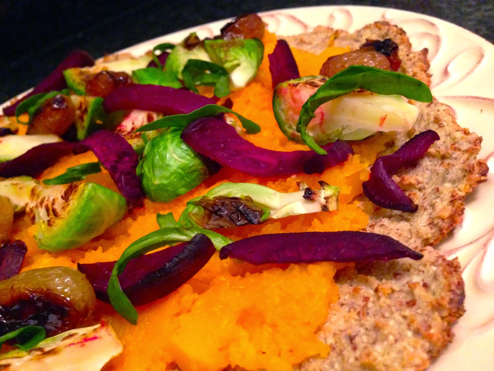 Roasted Veggie Flatbread Pizza by BeautyBeyondBones - #glutenfree #grainfree #vegan #vegetarian #paleo #keto #edrecovery #recovery #food #specificcarbohydratediet