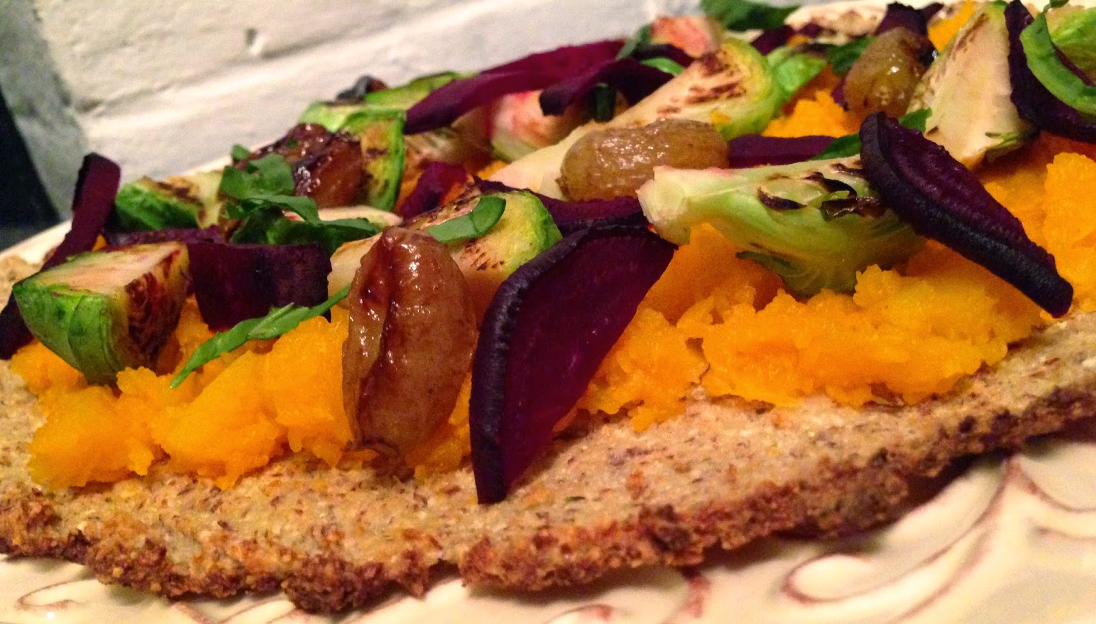 Roasted Veggie Flatbread Pizza by BeautyBeyondBones - #glutenfree #grainfree #vegan #vegetarian #paleo #keto #edrecovery #recovery #food #specificcarbohydratediet