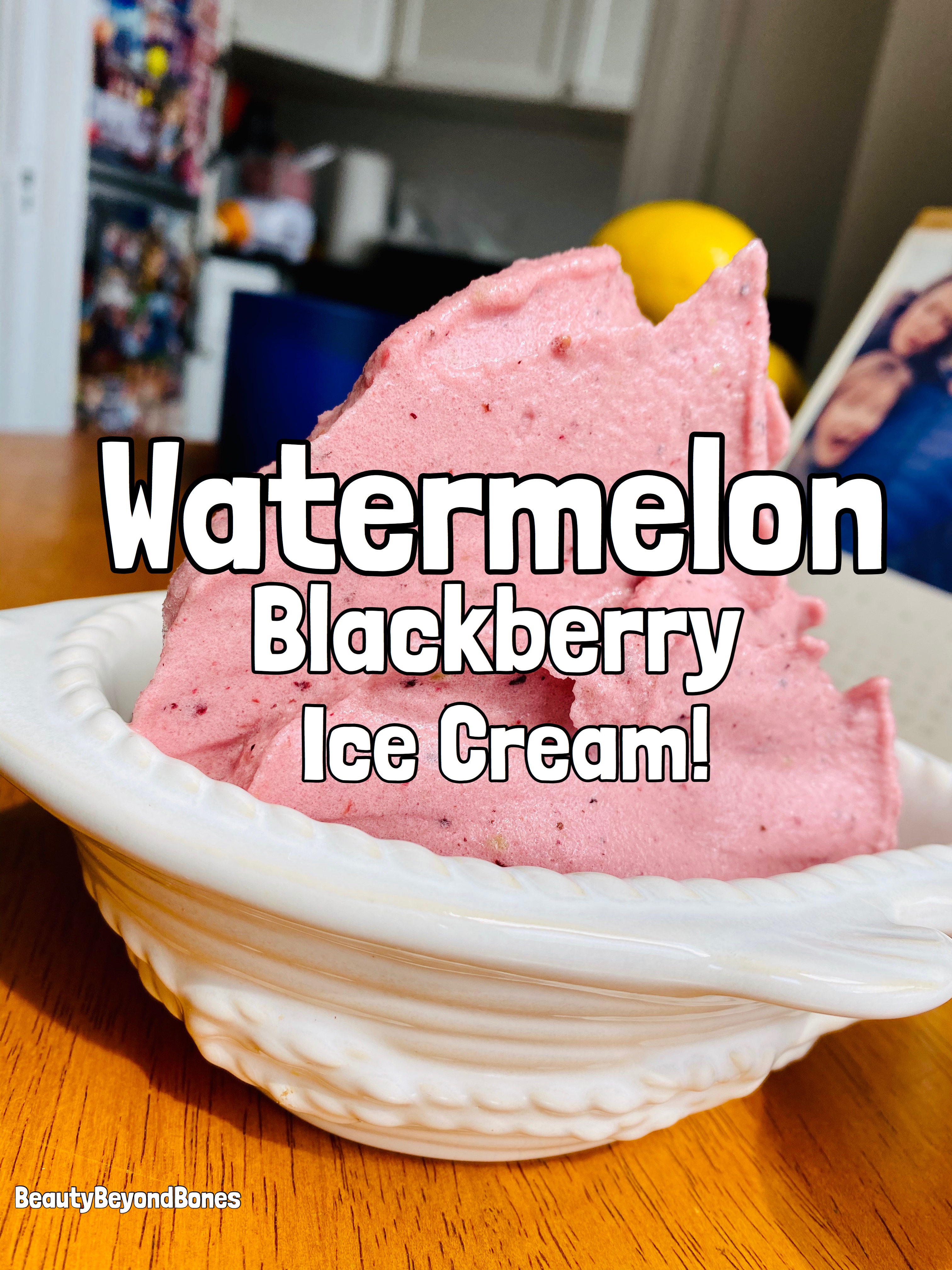 Watermelon Blackberry Ice Cream!