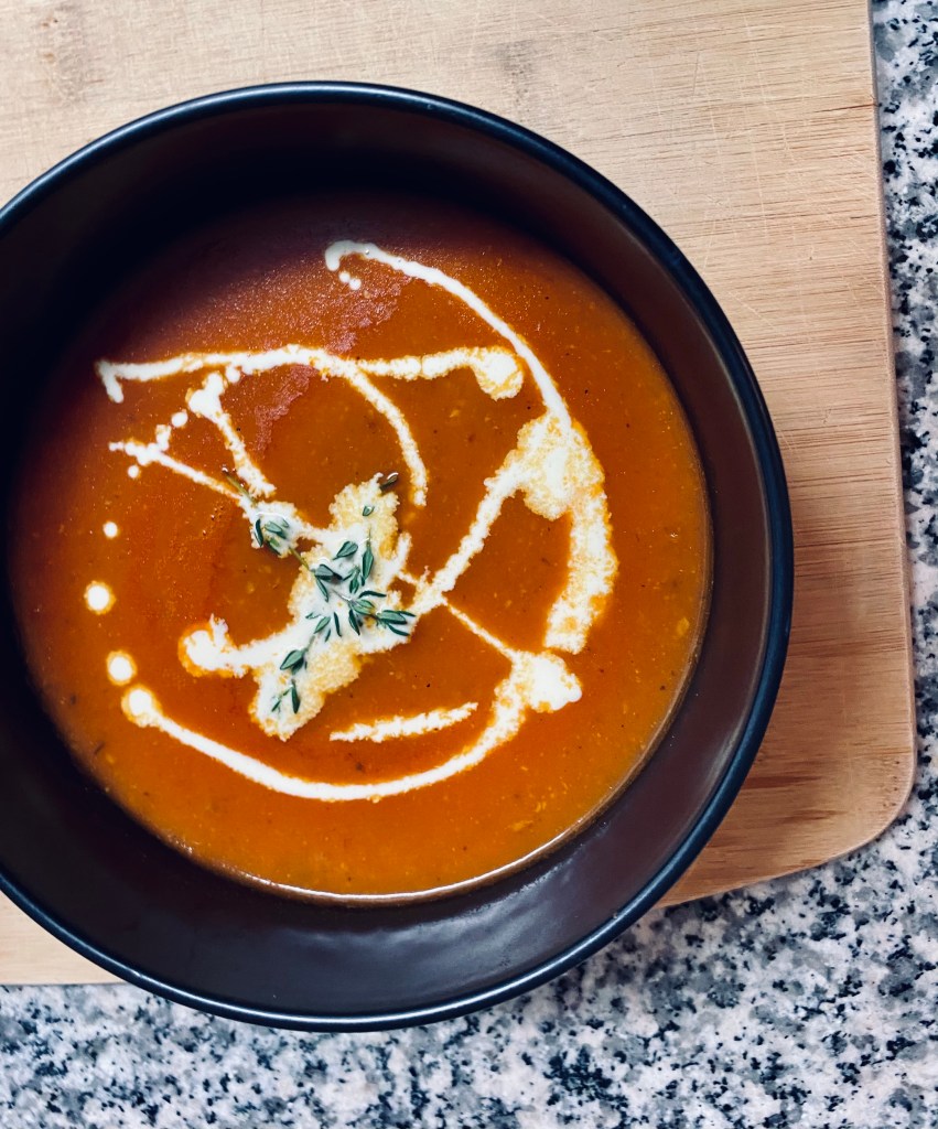 Bacon Tomato Soup with Gourmet Grilled Cheese! By BeautyBeyondBones #comfortfood #healthyfood #bacon #soup #edrecovery #cheese #yum #food 