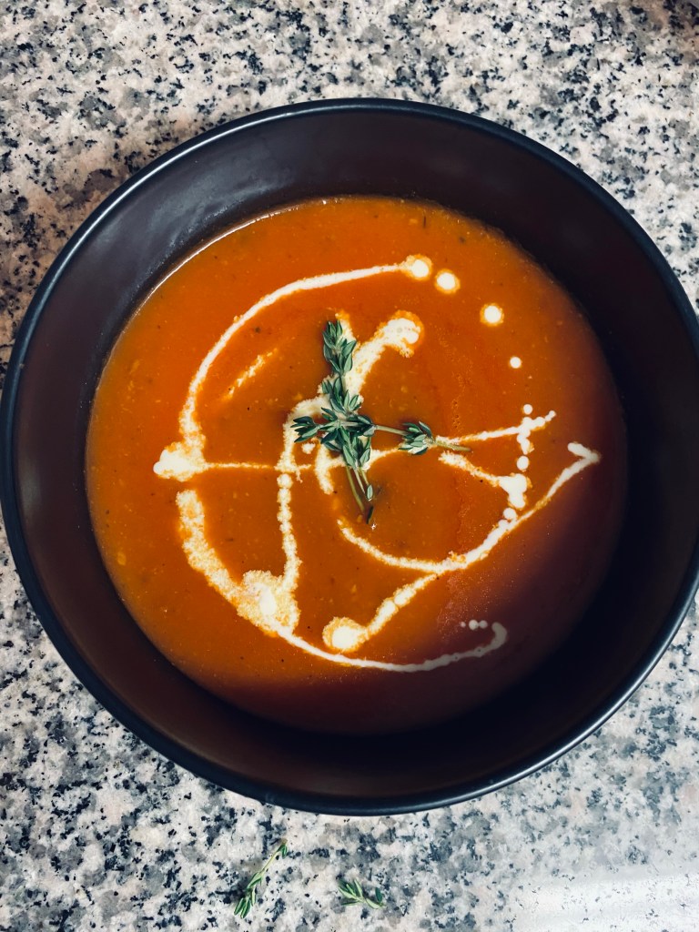 Bacon Tomato Soup with Gourmet Grilled Cheese! By BeautyBeyondBones #comfortfood #healthyfood #bacon #soup #edrecovery #cheese #yum #food 