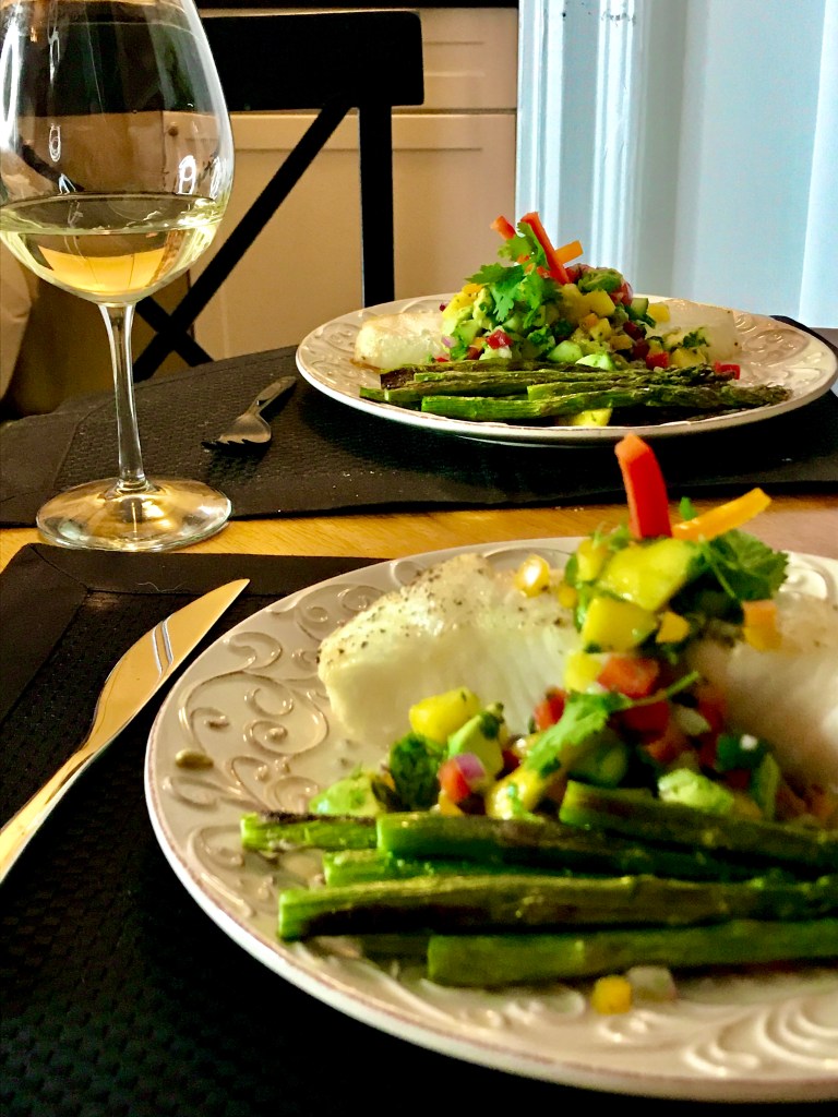 Chilean Sea Bass with Mango Salsa! By BeautyBeyondBones #glutenfree #paleo #food #dinner #edrecovery #yum