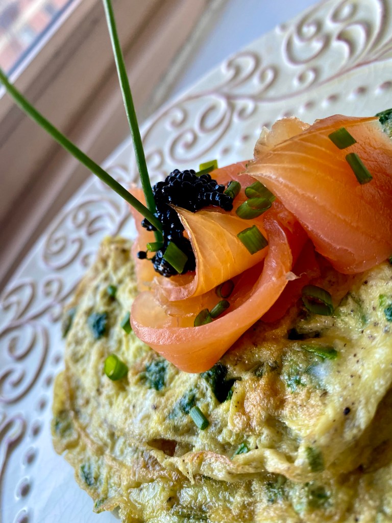 Smoked Salmon Herb Omelette with Caviar by BeautyBeyondBones #brunch #breakfast #food #glutenfree #paleo #keto #edrecovery #yum #thanksgiving