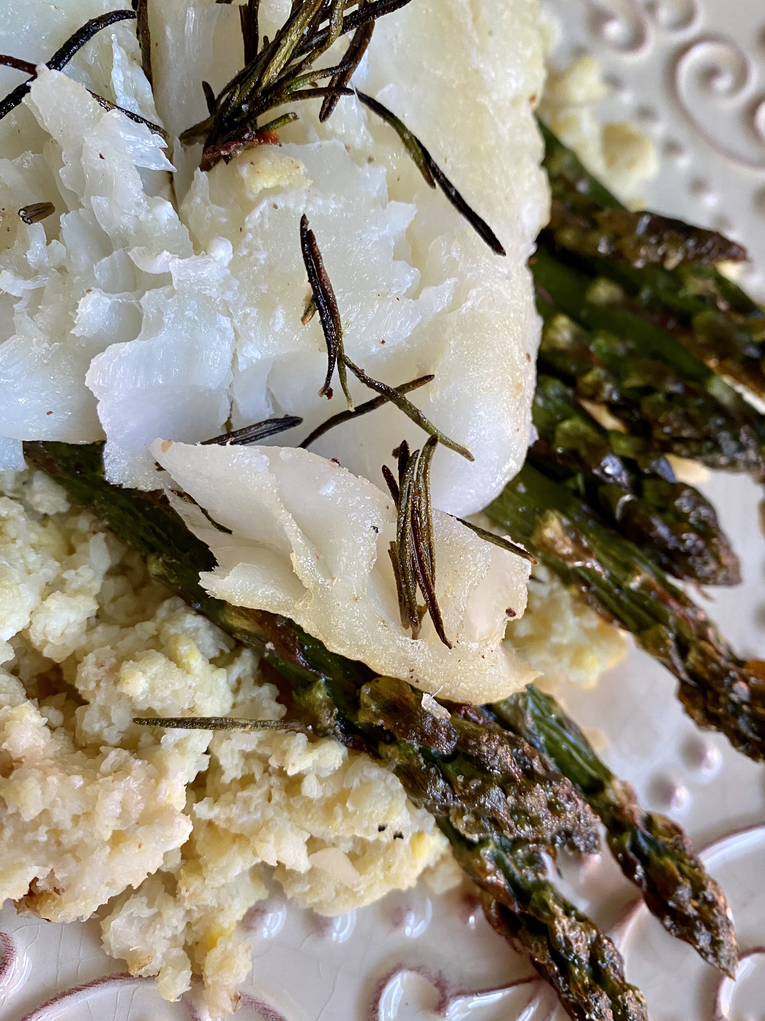 Rosemary Cod with Cauliflower Rice by BeautyBeyondBones! #grainfree #glutenfree #pescatarian #paleo #specificcarbohydratediet #food #edrecovery #healthyfood