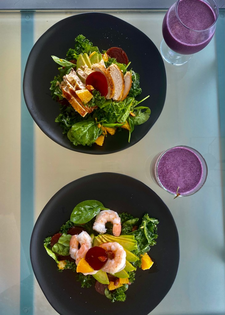 An OUTRAGEOUSLY delicious recipe that's a copycat from a high-end, popular NYC brunch spot! This Citrus Chicken Kale Salad is kissed with juicy orange, buttery avocado, crunchy almonds and hearty beets! And is Keto, Paleo and Gluten Free! #healthy #food 