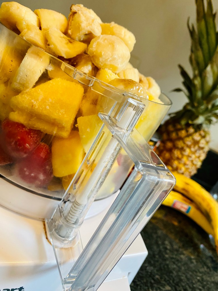 This is the BEST thing I make! An insanely delicious and secretly #healthy #dessert: PINA COLADA ICE CREAM! This dairy free and #paleo treat is made from frozen bananas! Fast and easy, make this tonight! #food #recipe #vegan #glutenfree #keto #summer #icecream