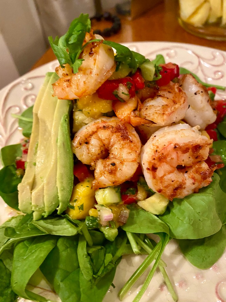 Shrimp Tacos with Pineapple Salsa and Cilantro Lime Rice! By BeautyBeyondBones #food #glutenfree #grainfree #paleo #keto #pescatarian #mexicanfood #edrecovery #healthyfood #yum