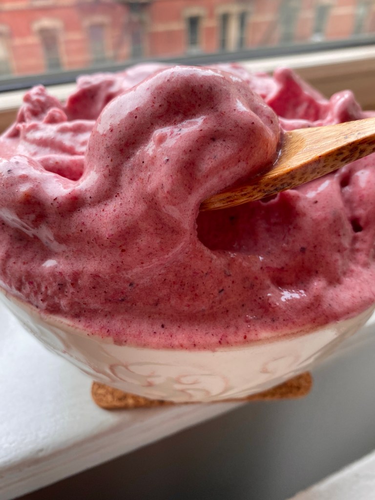 This is the BEST thing I make! An insanely delicious and secretly #healthy #dessert: PINA COLADA ICE CREAM! This dairy free and #paleo treat is made from frozen bananas! Fast and easy, make this tonight! #food #recipe #vegan #glutenfree #keto #summer #icecream