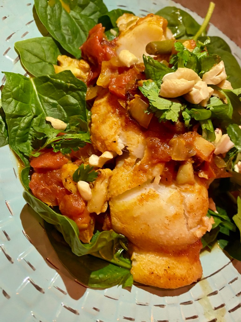 Curry Poached Sea Bass by BeautyBeyondBones! #edrecovery #food #glutenfree #grainfree #paleo #curry #health #healthyfood #specificcarbohydratediet #wellness #dinner