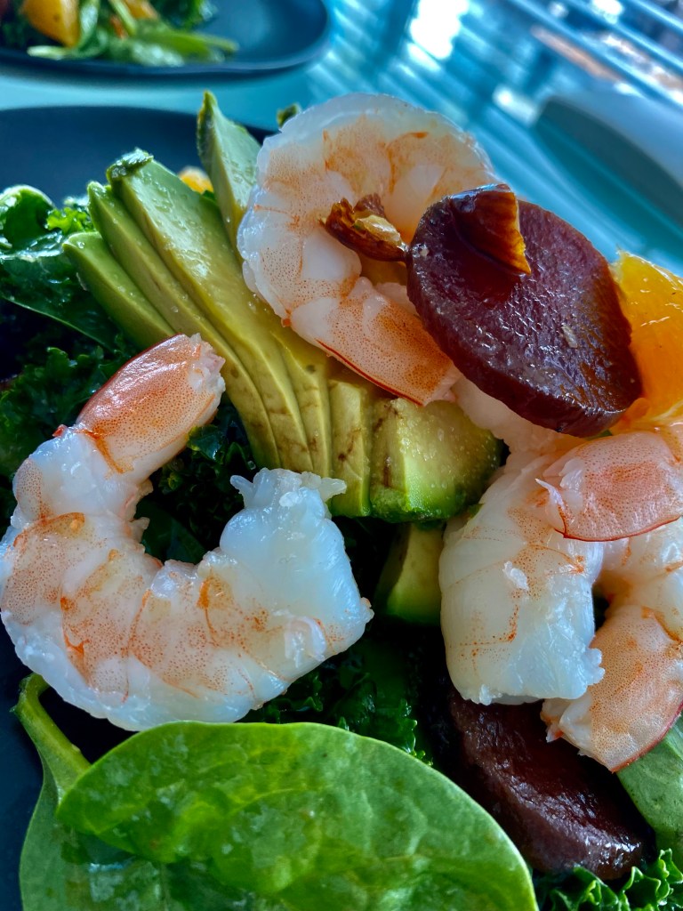 An OUTRAGEOUSLY delicious recipe that's a copycat from a high-end, popular NYC brunch spot! This Citrus Chicken Kale Salad is kissed with juicy orange, buttery avocado, crunchy almonds and hearty beets! And is Keto, Paleo and Gluten Free! #healthy #food 