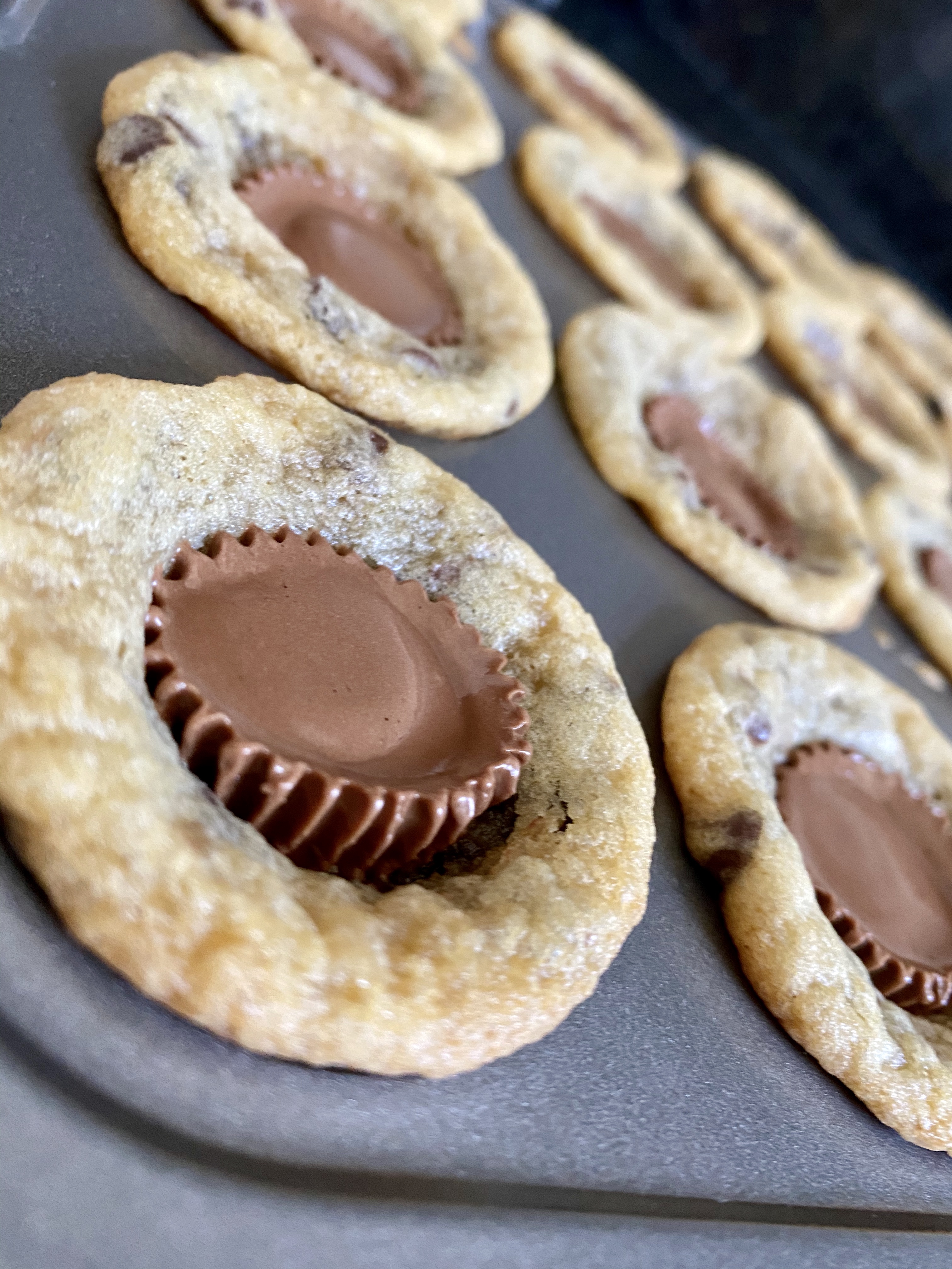 Peanut Butter Cup Cookies by BeautyBeyondBones #dessert #chocolate #peanutbutter #sweets #yum #reeces #edrecovery #food