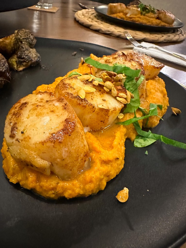 A GORGEOUS date night #dinner #recipe! Pan Seared Scallops with Herbed Butternut Squash Mash! This was the most delicious meals I've EVER had! Plus - it's Gluten Free, #Keto and Specific Carb Diet friendly! #food #cooking #glutenfree #lowcarb #specificcarbohydratediet #yum #scd