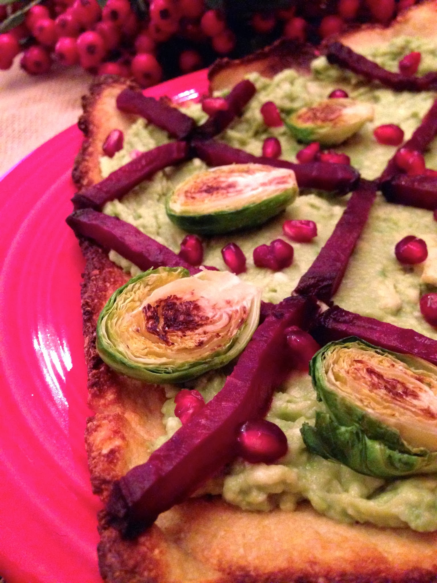 Beet & Brussels Flatbread by BeautyBeyondBones #glutenfree #vegan #paleo #vegetarian #edrecovery #healthyfood #healthy 