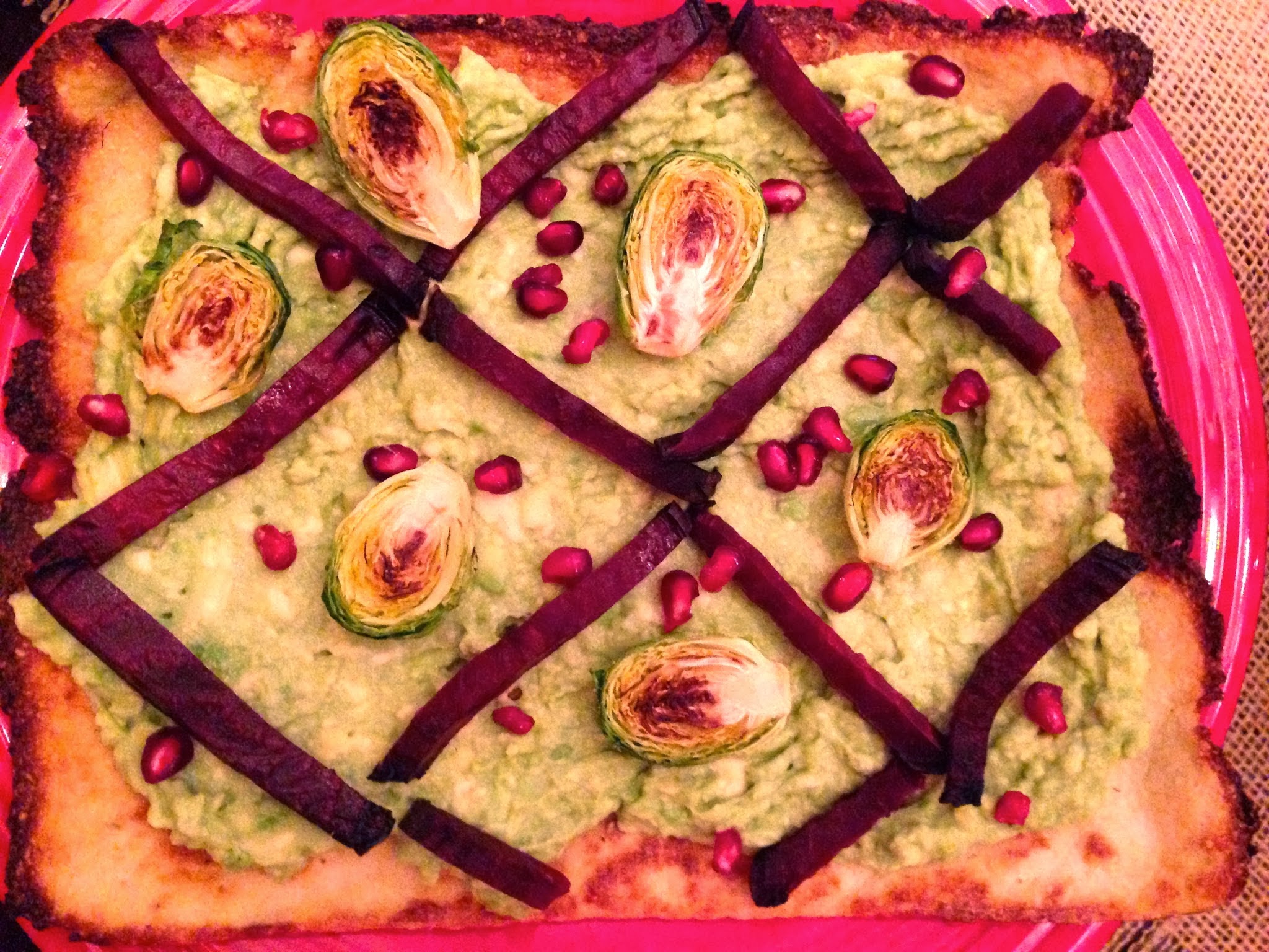 Beet & Brussels Flatbread by BeautyBeyondBones #glutenfree #vegan #paleo #vegetarian #edrecovery #healthyfood #healthy 
