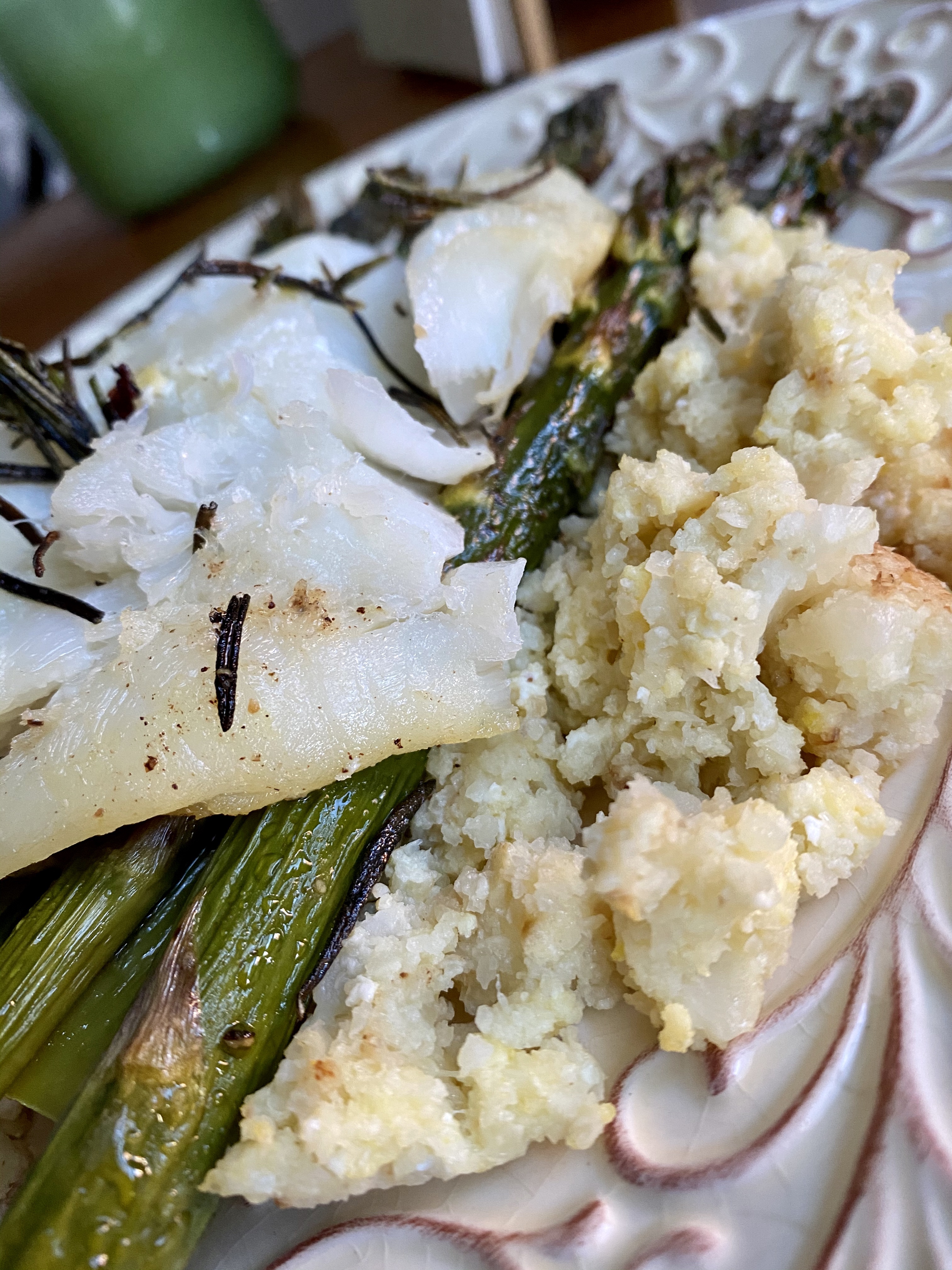 Rosemary Cod with Cauliflower Rice by BeautyBeyondBones! #grainfree #glutenfree #pescatarian #paleo #specificcarbohydratediet #food #edrecovery #healthyfood