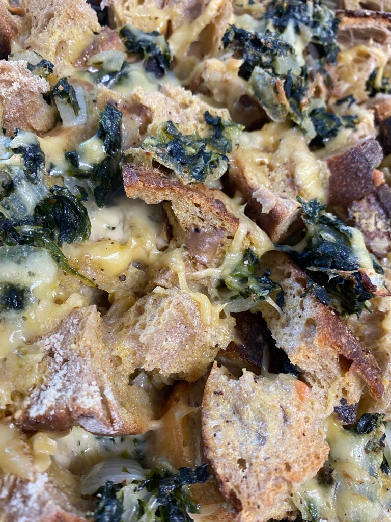 Spinach and Cheese Brunch Strata! by BeautyBeyondBones #food #brunch #recipes #vegetarian #breakfast #eggs #savory #edrecovery