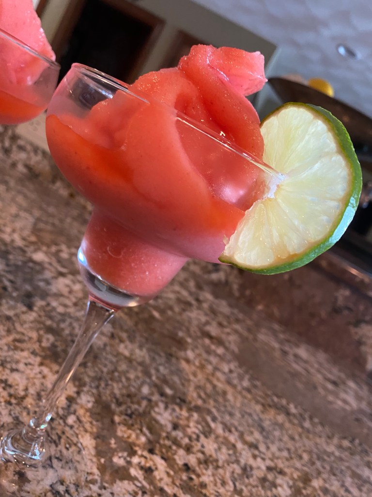 Nothing says #SUMMER like a refreshing FROZEN #COCKTAIL! And I'm sharing my three favorite ones! A Strawberry #Margarita, Tropical Daiquiri, and Ice Cream Grasshopper! They're a hit for any party! #recipe #bbq #recipe #cocktailrecipe #alcohol #drinks #blenderrecipe 