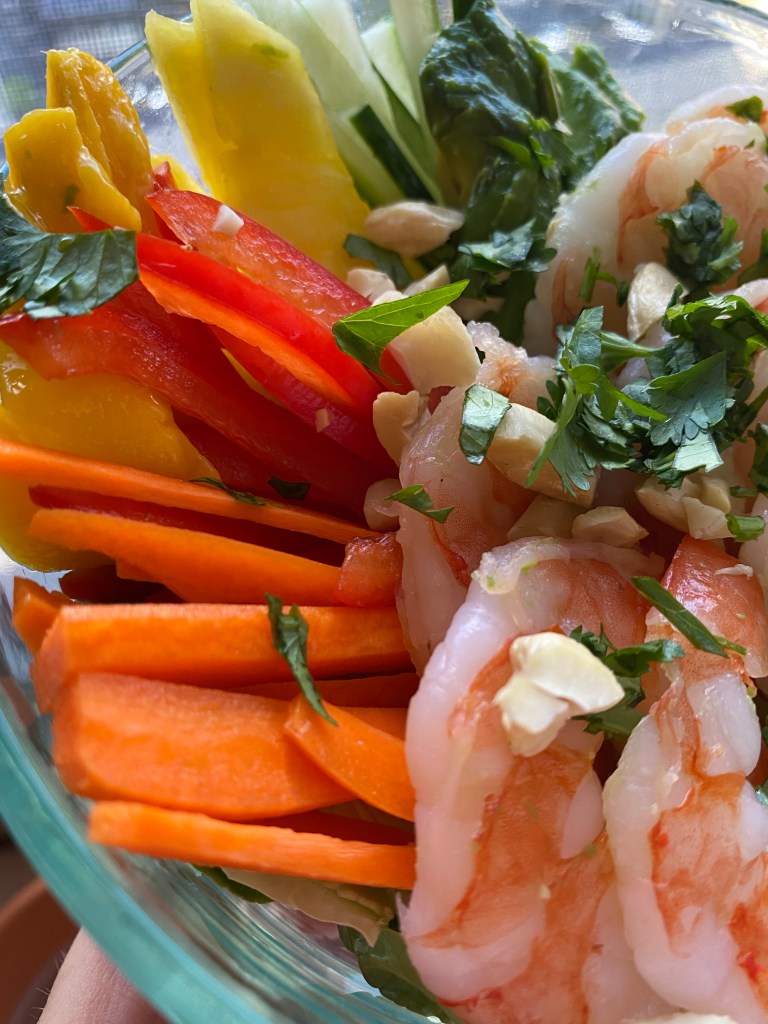 This colorful, fun salad is my latest obsession!! And don’t let it’s beauty deceive you…it’s gosh darn DELICIOUS! The perfect summer meal! #glutenfree #keto #food #recipe #healthy #salad #specificcarbohydratediet #paleo #cooking #yum 