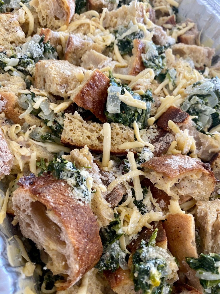 Spinach and Cheese Brunch Strata! by BeautyBeyondBones #food #brunch #recipes #vegetarian #breakfast #eggs #savory #edrecovery