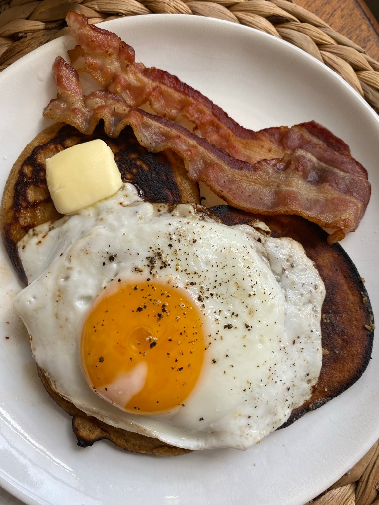 A decadent and down right delicious breakfast recipe! Banana Pancakes! And they’re secretly healthy! Made from bananas and almond flour, they’re gluten free and paleo too! #healthyfood #breakfast #pancakes #food #paleo #glutenfree #brunch #vegetarian #edrecovery #wellness 