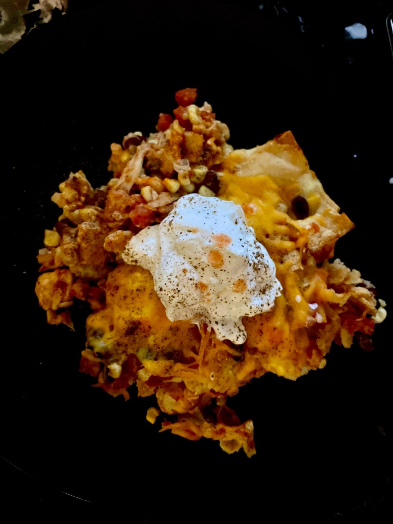 Mexican Tortilla Casserole by BeautyBeyondBones. #healthyfood #glutenfree #food #paleo #dinner #cooking #mexicanfood #avocado #guacamole #edrecovery