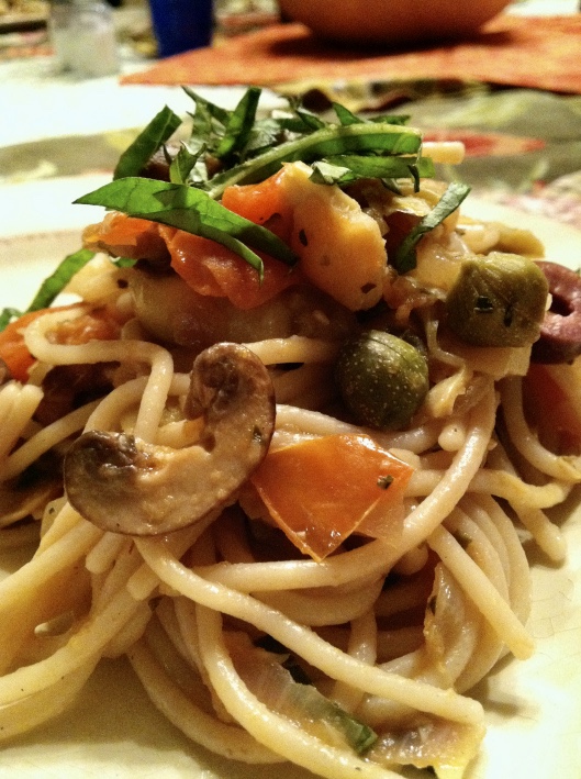 Italian Artichoke Pasta with Broiled Hake Fish by BeautyBeyondBones #cooking #food #glutenfree #paleo #foodie #edrecovery