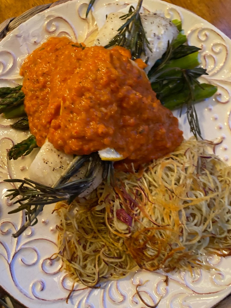 Smothered Sea Bass in a Roasted Tomato and red pepper sauce! by beautybeyondbones #food #glutenfree #vegan #paleo #keto #healthy #healthyfood #yum #edrecovery