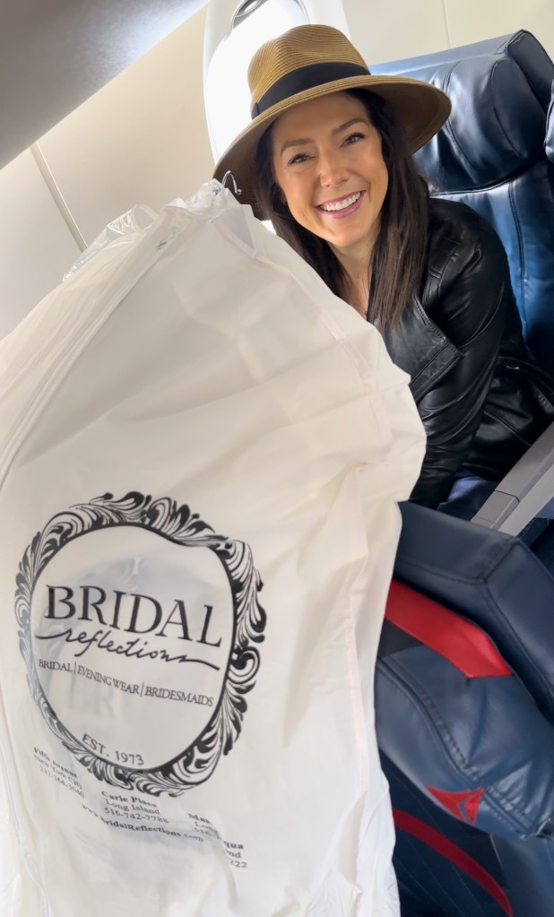 Flying with my wedding dress from NYC to Ohio was quite the debacle! Here are my tips, plus the saga of it all! #engaged #engagememt #bridetobe #wedding #weddingdress #travel #flying #traveltips #life #gettingmarried