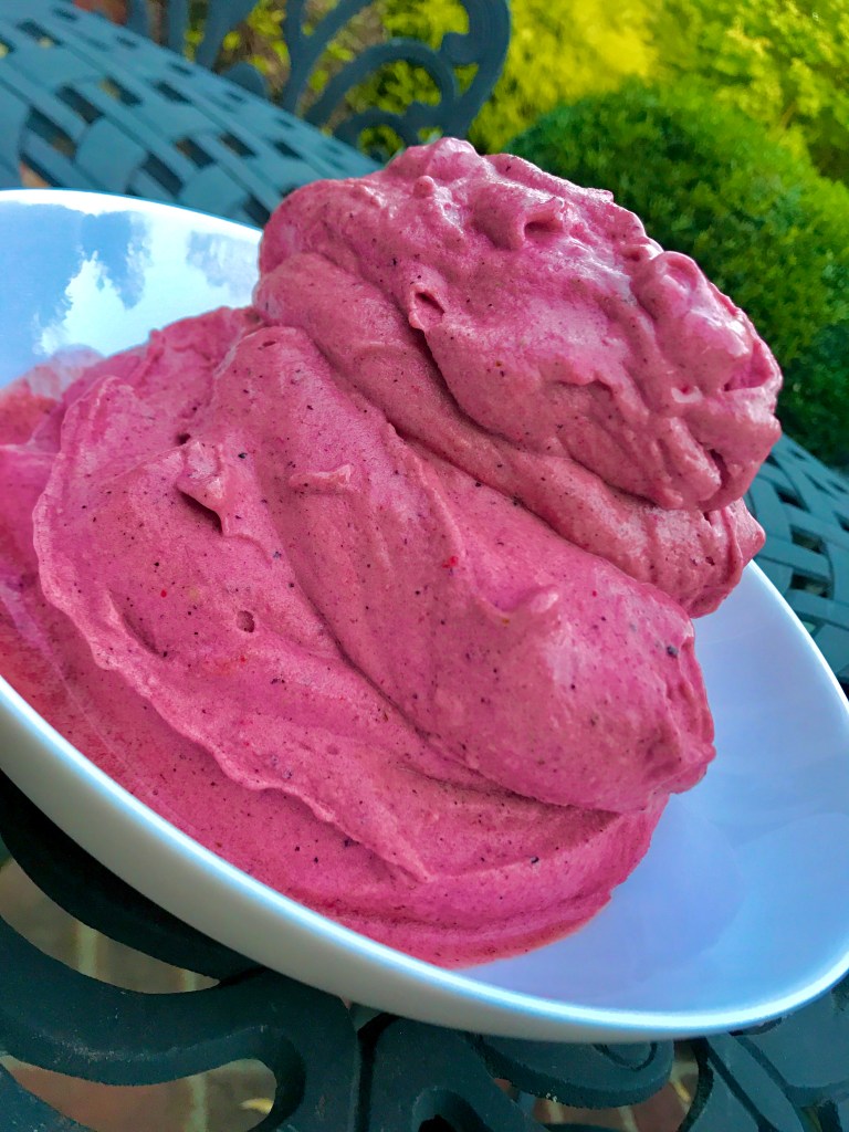 Tropical Berry Ice Cream by BeautyBeyondBones #glutenfree #vegan #paleo #vegetarian #dessert #specificcarbohydratediet #edrecovery #food 