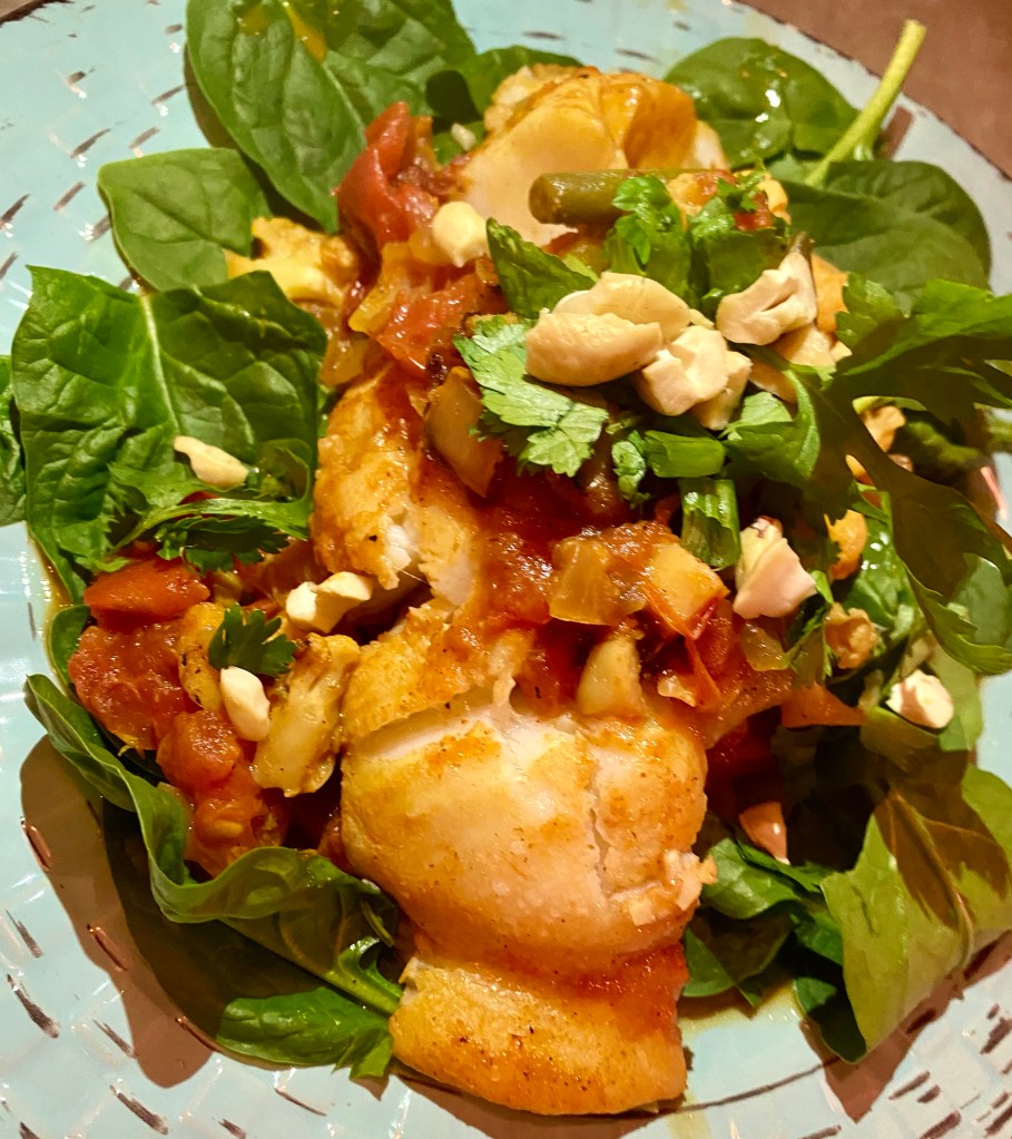 Curry Poached Sea Bass by BeautyBeyondBones! #edrecovery #food #glutenfree #grainfree #paleo #curry #health #healthyfood #specificcarbohydratediet #wellness #dinner