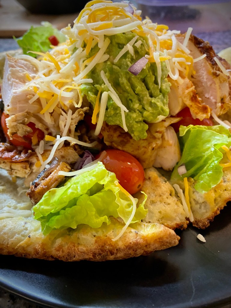 Fajitas just went KETO with my grain free tortillas! This healthy and delicious meal is dang impressive, and PACKED WITH PROTEIN! And a secret ingredient: cauliflower! Make these today! #food #keto #lowcarb #paleo #glutenfree #grainfree #healthyfood #edrecovery #recipe #dinner 