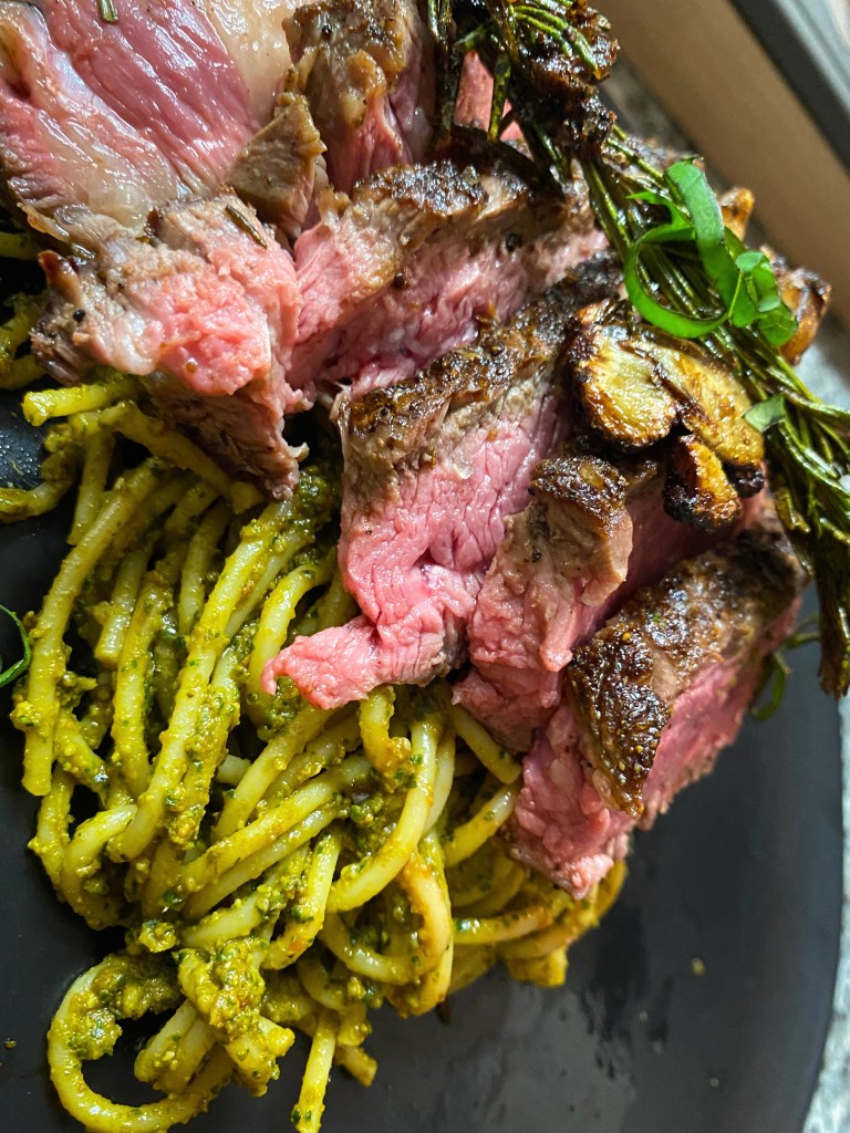 The perfect meal DOES exist! Introducing my Sun Dried Tomato Pesto #Pasta with #Steak! This #romantic #dinner can be #keto with a simple noodle substitution! :) Enjoy! #food #cooking #glutenfree #paleo #ulcerativecolitis