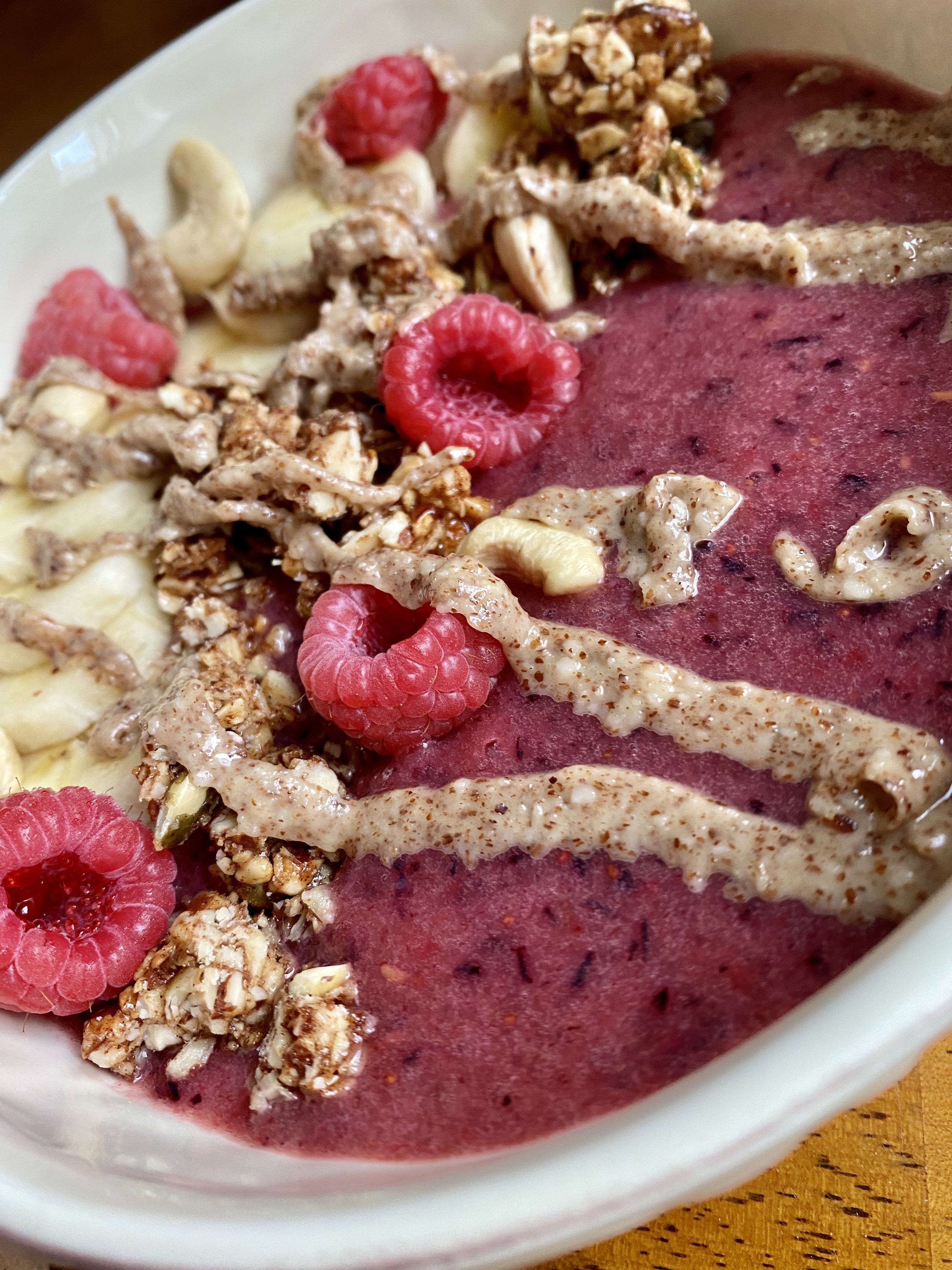 Berry Cherry Smoothie Bowl by BeautyBeyondBones #edrecovery #food #breakfast #brunch #healthyfood #vegan #glutenfree #grainfree #specificcarbohydratediet