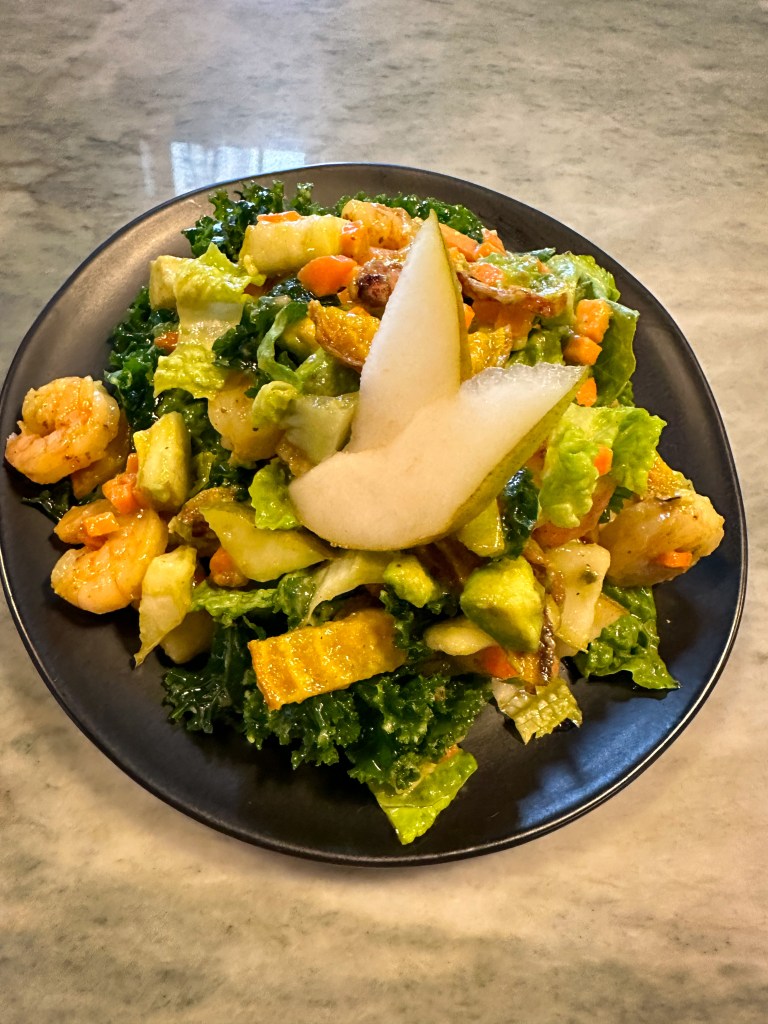 Feast your eyes on my delicious Pear and Pistachio Kale Salad with Champagne Vinaigrette! A sweet and savory salad that will become your new favorite! Healthy never tasted so good! #glutenfree #paleo #healthyfood #salad #kale #health #specificcarbohydratediet #goodfood #food #recipe #yum