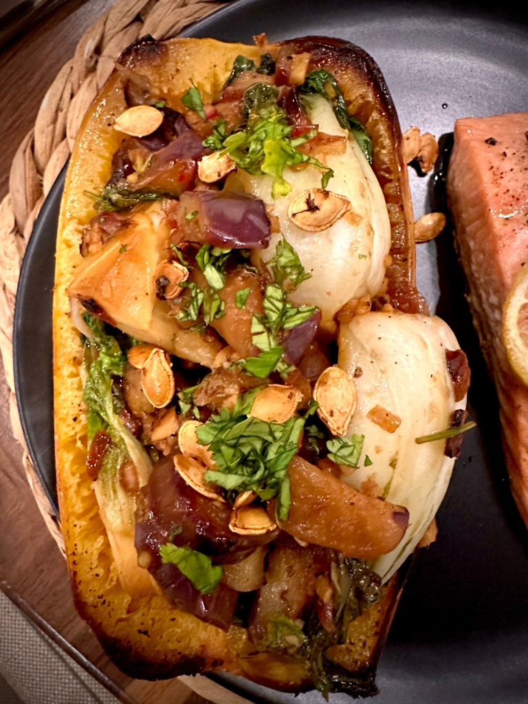 This healthy and delicious dinner is bursting with Asian-inspired flavors! My Garlicy Eggplant and Bok Choy Stir Fry will become your go-to weeknight dinner! #glutenfree #keto #lowcarb #food #cooking #paleo #specificcarbohydratediet #yum #healthyfood #recipe 