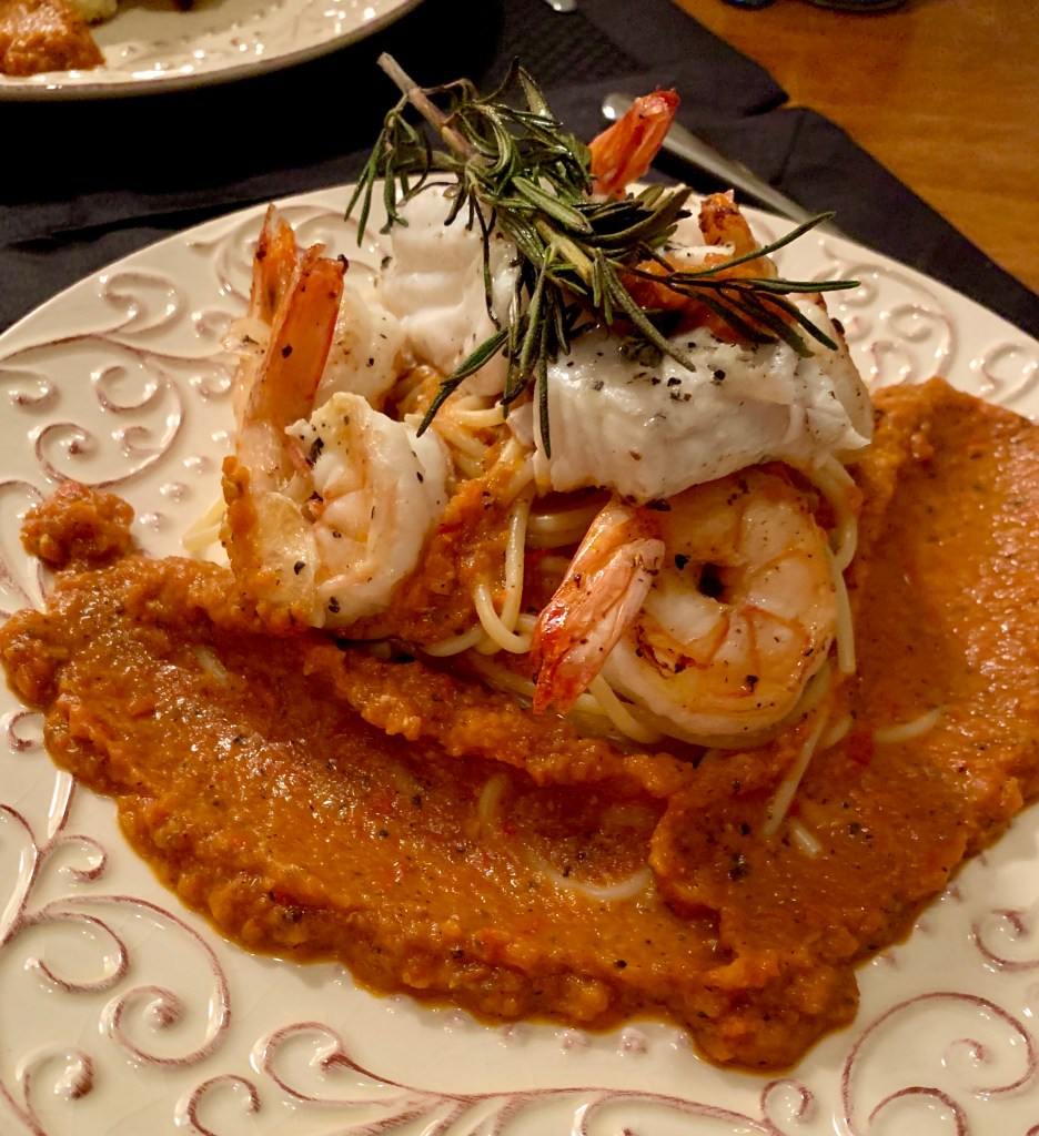 Shrimp Pomodoro Pasta by BeautyBeyondBones #edrecovery #food #glutenfree #paleo #keto #cooking #dinner #recipe #specificcarbohydratediet