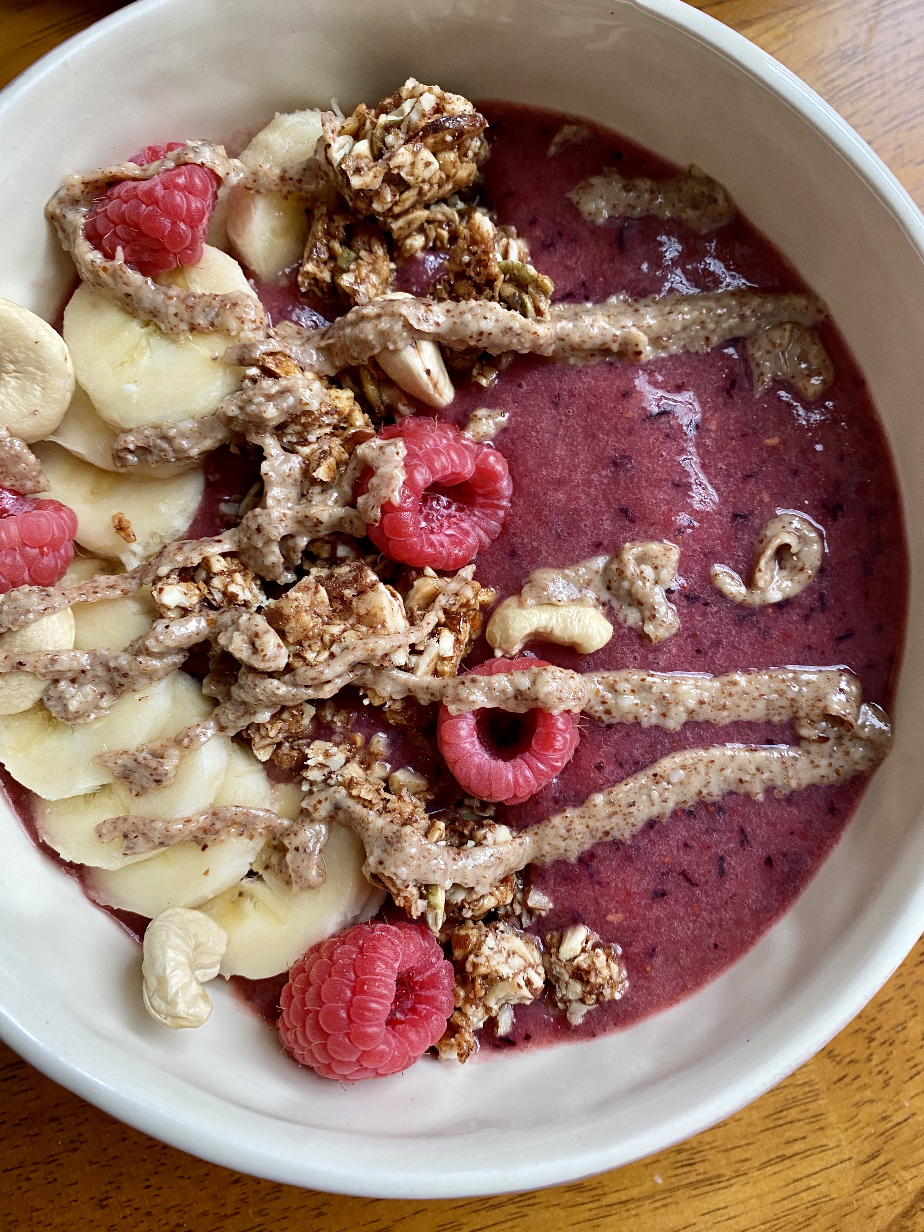 Berry Cherry Smoothie Bowl by BeautyBeyondBones #edrecovery #food #breakfast #brunch #healthyfood #vegan #glutenfree #grainfree #specificcarbohydratediet