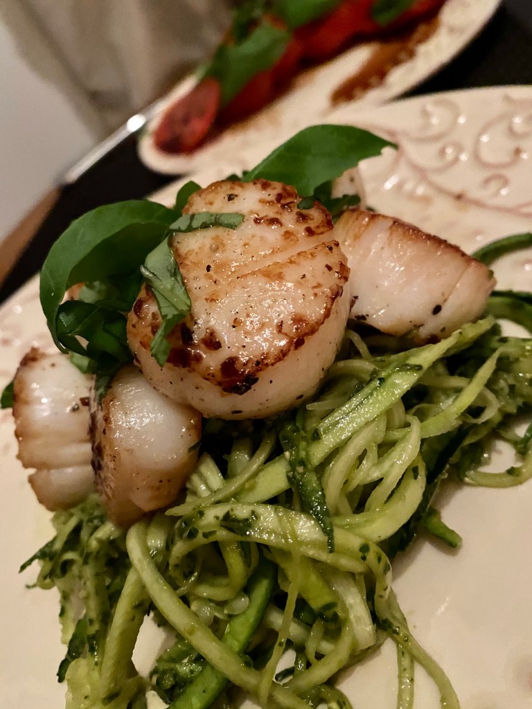 Perfectly Seared Pesto Scallops by BeautyBeyondBones #food #glutenfree #grainfree #italianfood #healthyfood #health #paleo #keto #specificcarbohydratediet #cooking #edrecovery