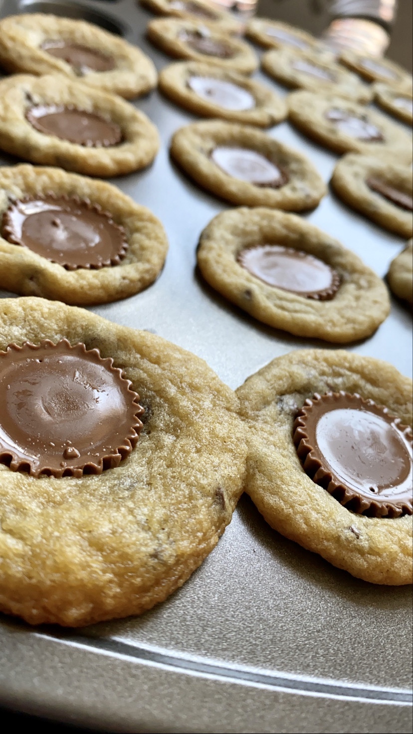 Peanut Butter Cup Cookies by BeautyBeyondBones #dessert #chocolate #peanutbutter #sweets #yum #reeces #edrecovery #food