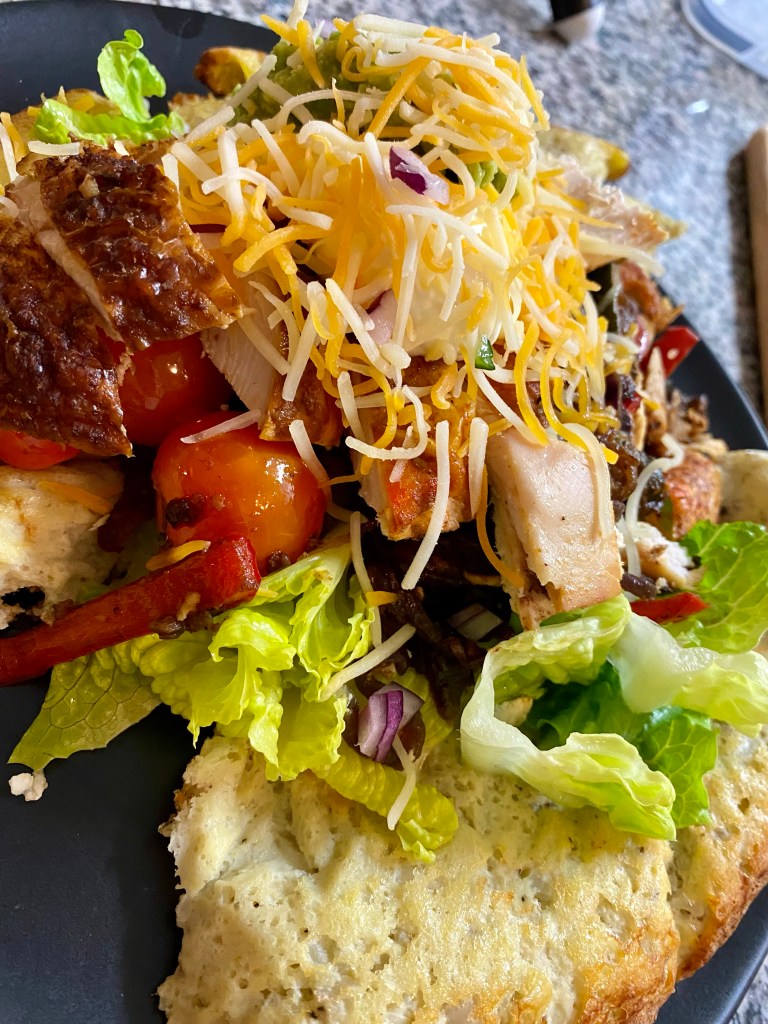 Fajitas just went KETO with my grain free tortillas! This healthy and delicious meal is dang impressive, and PACKED WITH PROTEIN! And a secret ingredient: cauliflower! Make these today! #food #keto #lowcarb #paleo #glutenfree #grainfree #healthyfood #edrecovery #recipe #dinner 