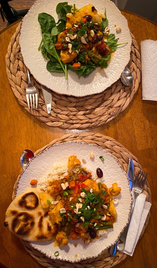 This meal is OUTRAGEOUS! A healthy and delicious seafood dinner: CURRY POACHED SEA BASS! Hearty and wholesome veggies, in the most luxurious coconut curry broth. It’s so flavorful you want to drink it! Packed with protein and fiber, this nutritious gluten free and paleo dinner with soon be a family favorite! #healthyfood #food #glutenfree #keto #paleo #fish #curry #cooking #specificcarbohydratediet #recipes