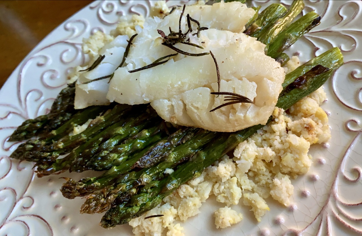 Rosemary Cod with Cauliflower Rice by BeautyBeyondBones! #grainfree #glutenfree #pescatarian #paleo #specificcarbohydratediet #food #edrecovery #healthyfood