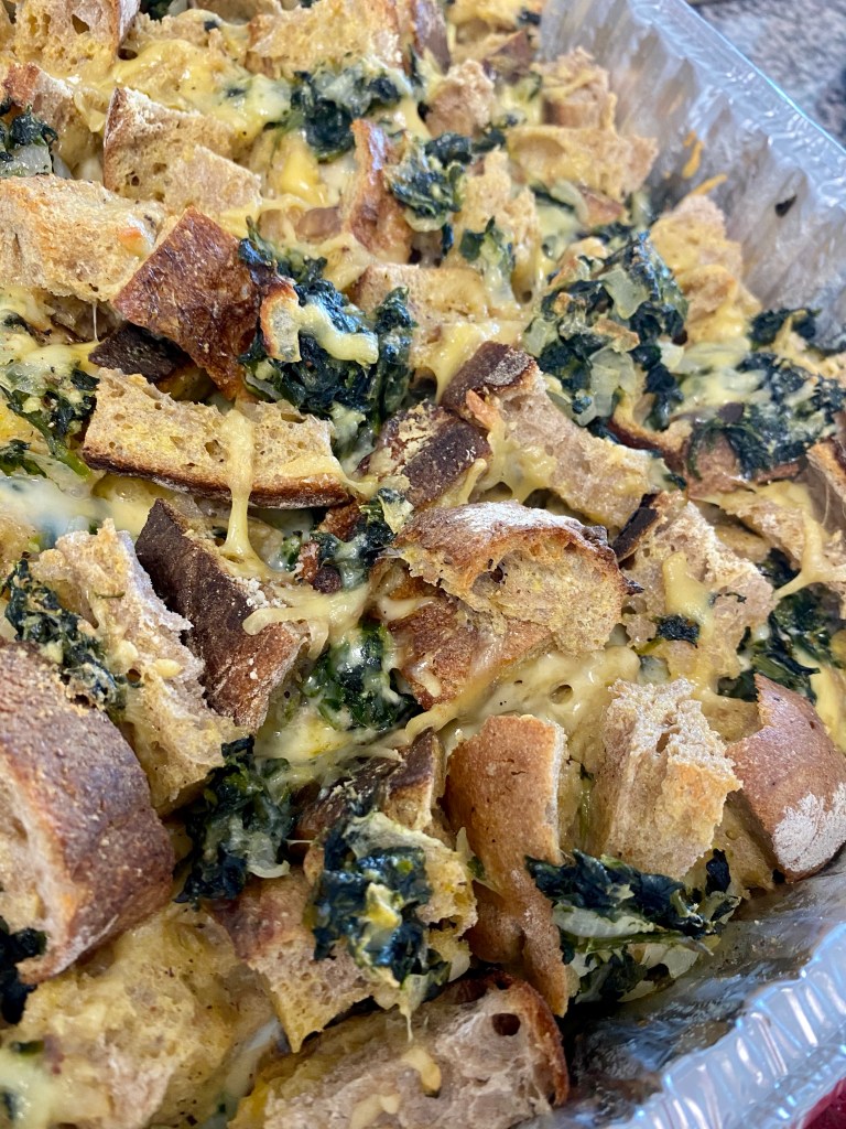 Spinach and Cheese Brunch Strata! by BeautyBeyondBones #food #brunch #recipes #vegetarian #breakfast #eggs #savory #edrecovery
