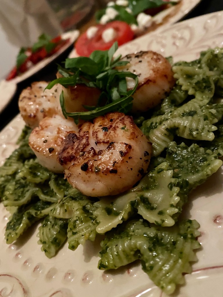Perfectly Seared Pesto Scallops by BeautyBeyondBones #food #glutenfree #grainfree #italianfood #healthyfood #health #paleo #keto #specificcarbohydratediet #cooking #edrecovery