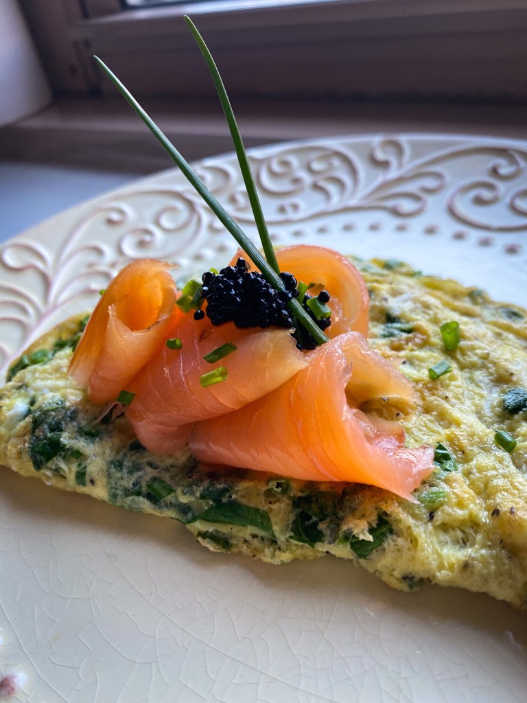 Smoked Salmon Herb Omelette with Caviar by BeautyBeyondBones #brunch #breakfast #food #glutenfree #paleo #keto #edrecovery #yum #thanksgiving