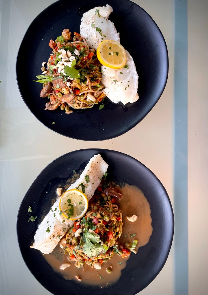 My Pad Thai recipe is outrageously delicious…and SECRETLY LOW CARB! That’s right! It uses half zucchini noodles and half brown rice noodles! (Or you have the option of being fully one or the other!) The sauce is out of this world too - it’s my favorite meal for a reason! #keto #glutenfree #lowcarb #dinner #healthyfood #healthyrecipes #food #dinner #edrecovery #recovery 