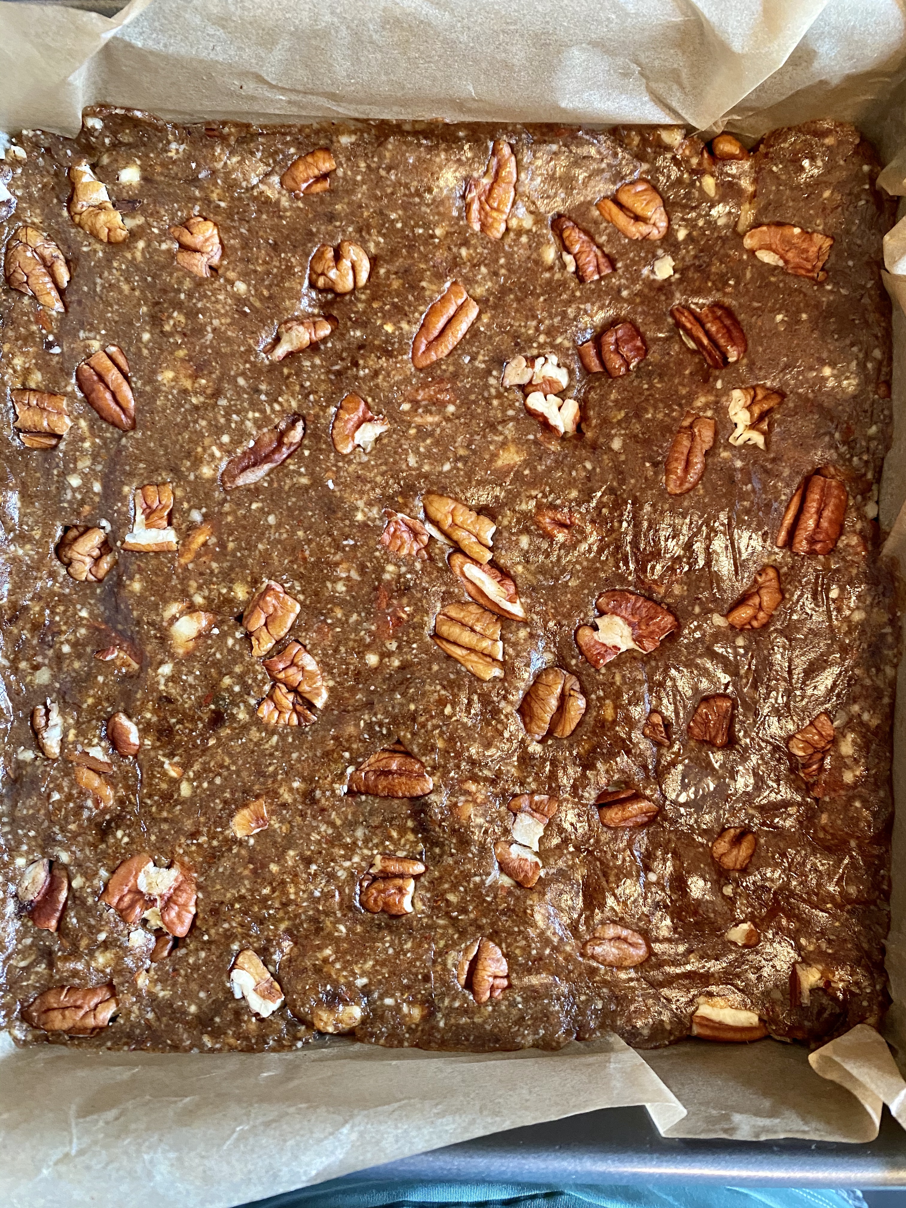 Chocolate Turtle Bars by BeautyBeyondBones #food #dessert #glutenfree #vegan #paleo #raw #healthyfood #edrecovery #chocolate 